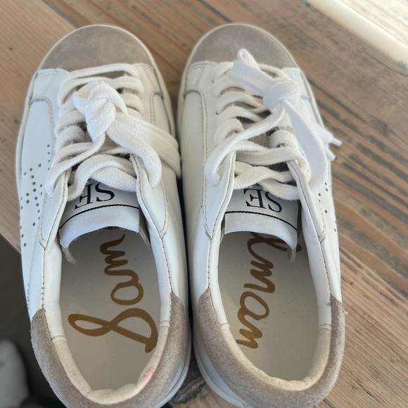 Sam Edelman Girls Aubrie Mini Sneakers, White, Little Kids 12 M Youth - Picture 6 of 13